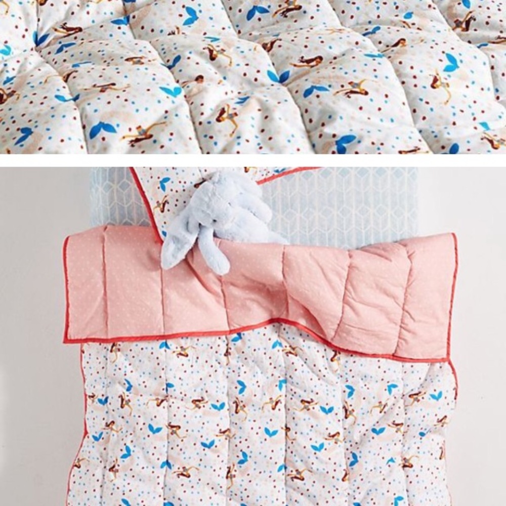 Anthropologie Mr. Boddington Studio Mermaid Quilt and pillowcase